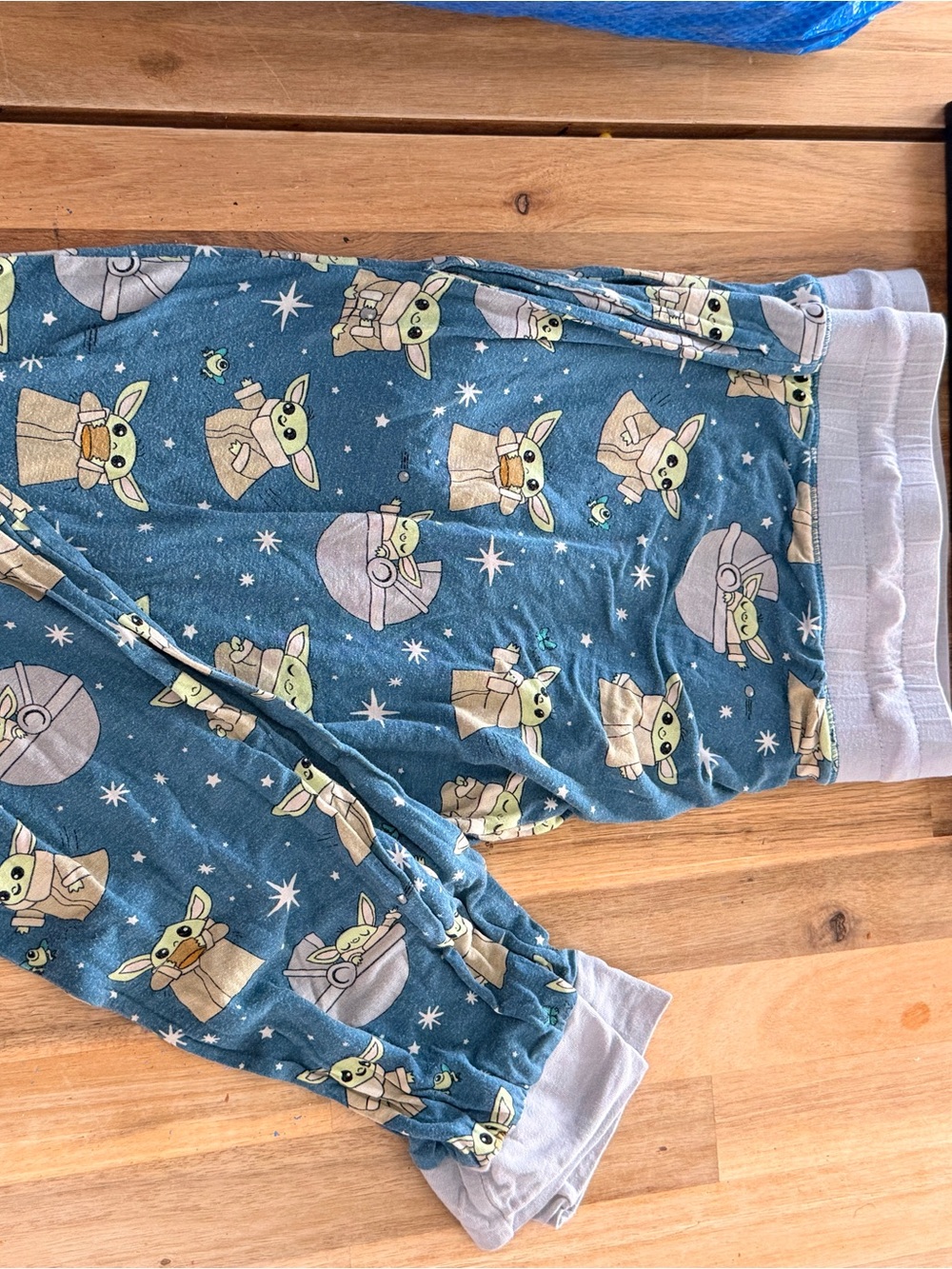 Little sleepies S Blue "The Child" Pattern Kids Pajama Pants women